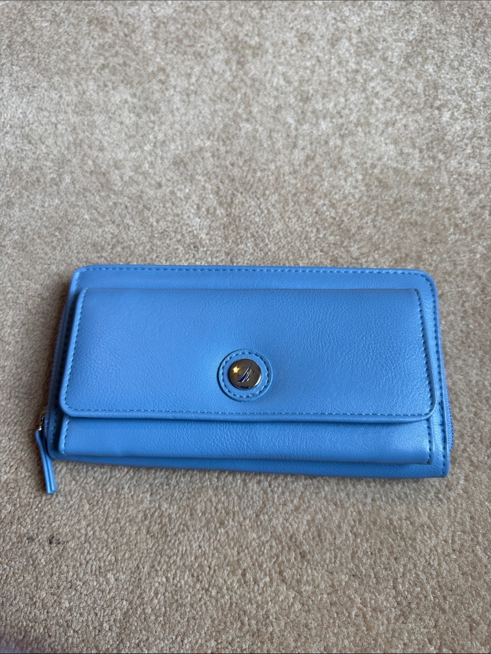 Nautica Light Blue Women's Continental Wallet with Logo Snap